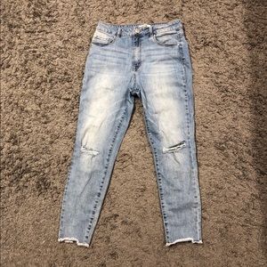 Light Wash Skinny Jeans with Light Distressing